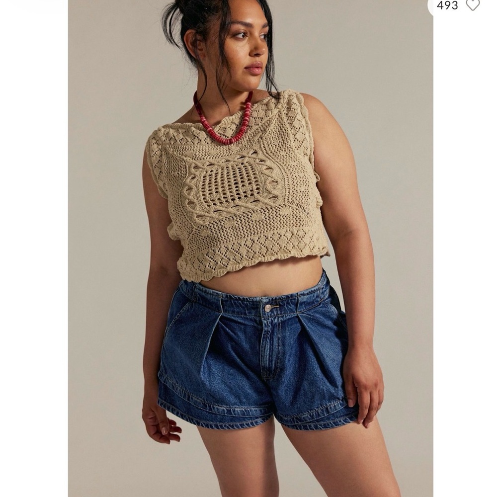 We The Free High-Rise Dark Blue Denim Jean Shorts